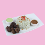 Tender Beef Cubes And Dill Rice(مكعبات لحم البقر الطري وأرز الشبت)